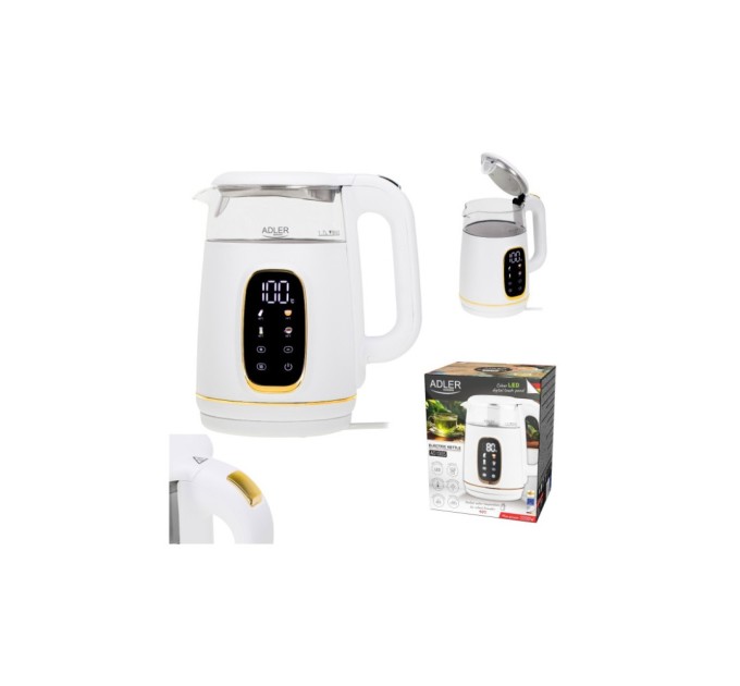 Електрочайник Adler AD 1305 white gold
