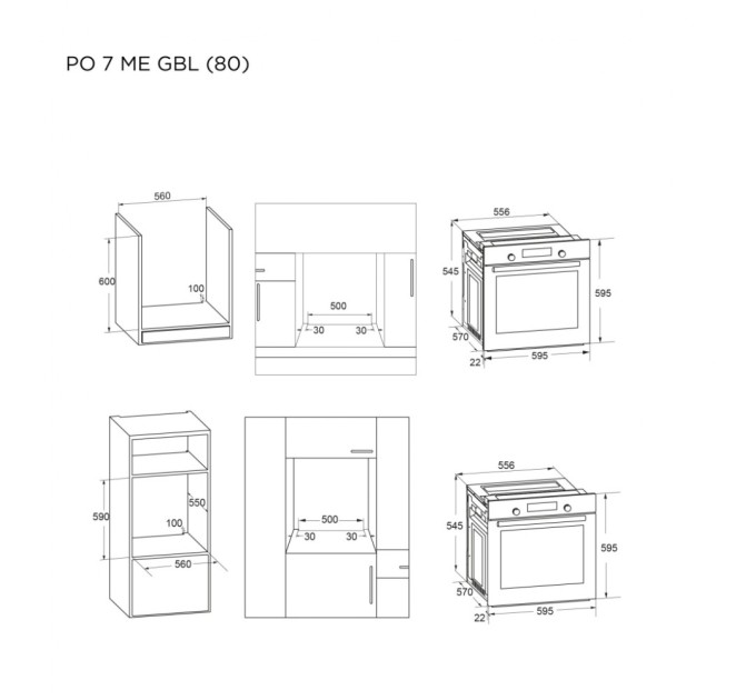 Духова шафа Pyramida PO 7 ME GBL (80)