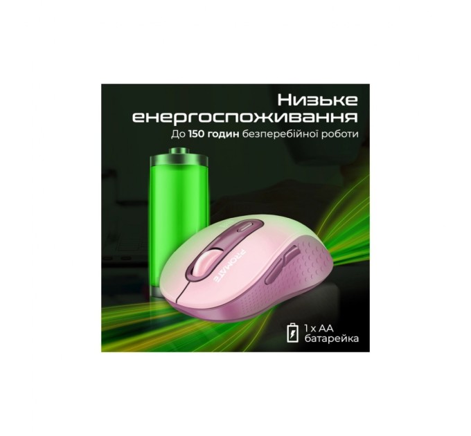 Мишка Promate Ken Wireless/Bluetooth Pink (ken.pink)