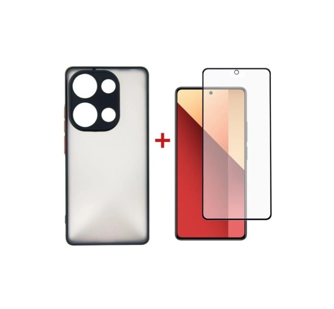 Чохол до мобільного телефона Dengos Kit for Xiaomi Redmi Note 13 Pro 4G case + glass (Black) (DG-KM-67)