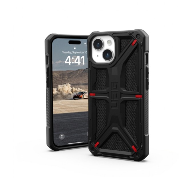 Чехол для мобильного телефона UAG Apple iPhone 15 Monarch, Kevlar Black (114289113940)