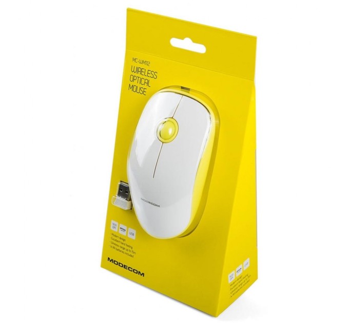 Мишка Modecom MC-WM112 Wireless Yellow-White (M-MC-WM112-290)