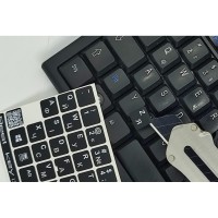 Наклейка на клавіатуру BestKey непрозора чорна, 76, срібний (BKU13SIL/011)