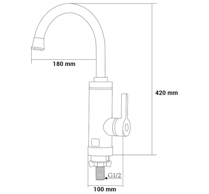 Проточний водонагрівач AQUATICA HZ 3.0кВт 0.4-5бар для кухн (9791110)