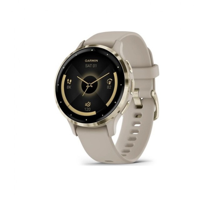 Смарт-годинник Garmin Venu 3S, French Gray + Soft Gold, GPS (010-02785-02)