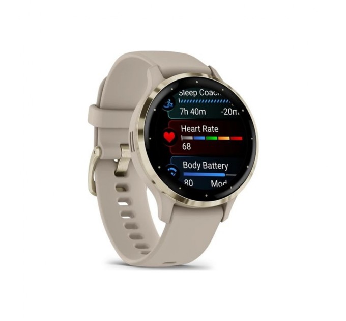 Смарт-годинник Garmin Venu 3S, French Gray + Soft Gold, GPS (010-02785-02)