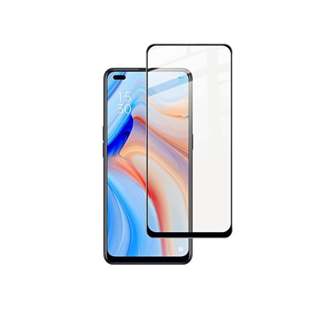 Стекло защитное PowerPlant Full screen OPPO Reno4 Lite, Black (GL609222)