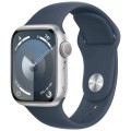 Смарт-годинник Apple Watch Series 9 GPS 41mm Silver Aluminium Case with Storm Blue Sport Band - M/L (MR913QP/A)