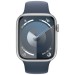 Смарт-годинник Apple Watch Series 9 GPS 41mm Silver Aluminium Case with Storm Blue Sport Band - M/L (MR913QP/A)