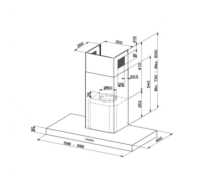 Витяжка кухонна Faber Stilo Comfort Wh Matt A90, білий матовий (325.0618.740)