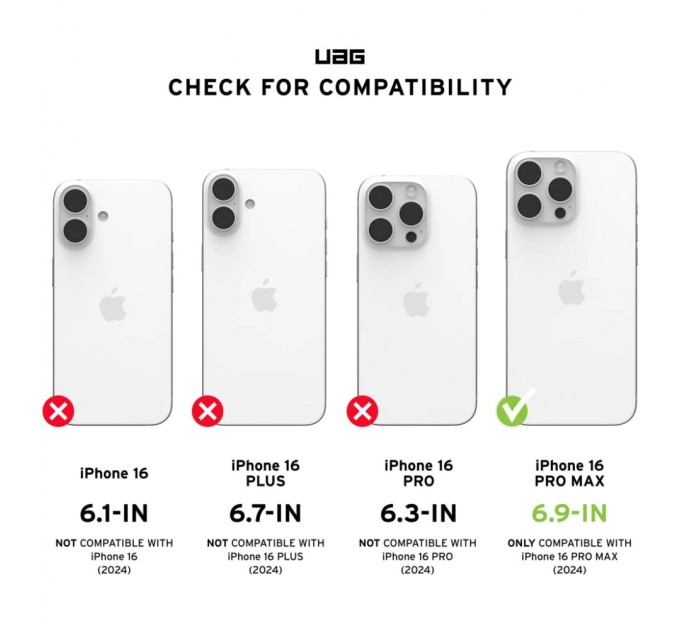 Чохол до мобільного телефона UAG iPhone 16 Pro Max Essential Armor Magsafe Black (114449114040)