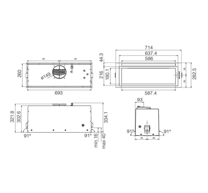 Витяжка кухонна Elica LANE B IX/A/72