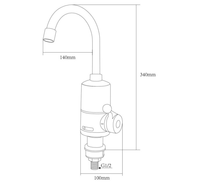 Проточний водонагрівач AQUATICA NZ 3.0кВт 0.4-5бар для кухн (9797133)
