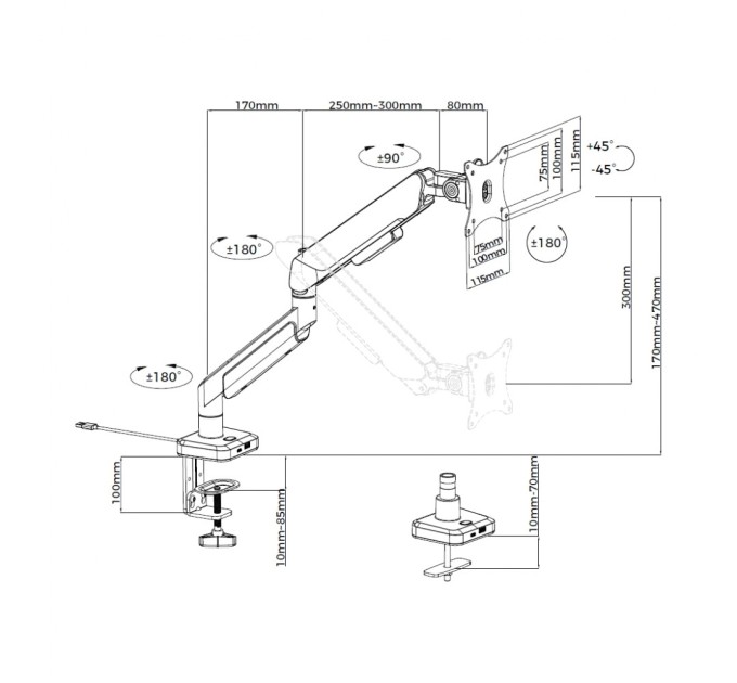 Кронштейн Anda Seat AD-W-A9X-1S-BT