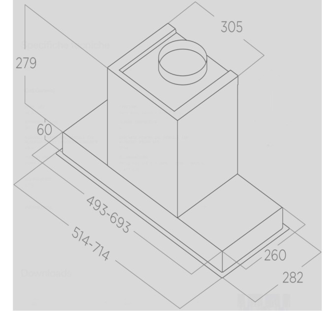 Витяжка кухонна Elica HIDDEN ADVANCE PLUS BL GL/A/72