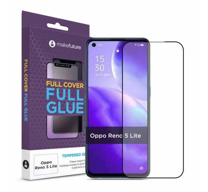 Скло захисне MakeFuture Oppo Reno5 Lite Full Cover Full Glue (MGF-OPR5L)