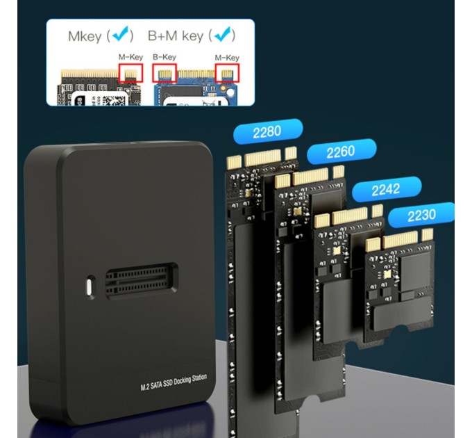 Док-станція для накопичувачів Gembird USB Type-C M.2 SATA NVME SSD (DD-U3M2)