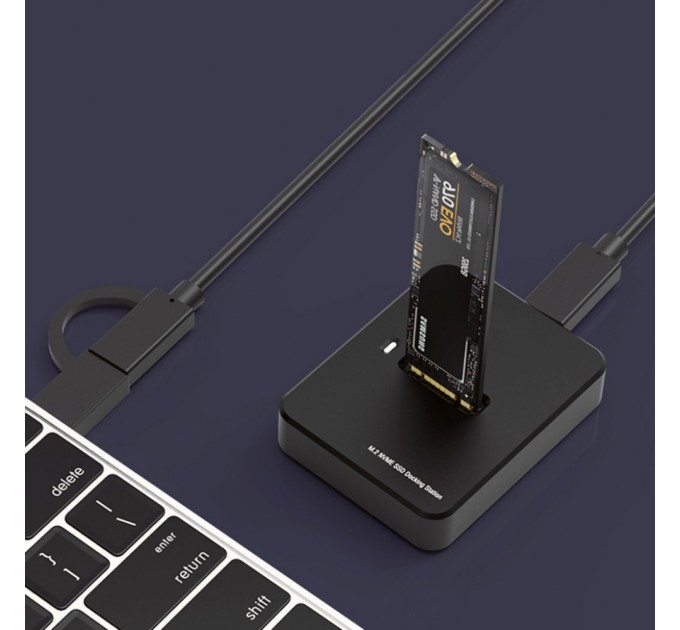 Док-станція для накопичувачів Gembird USB Type-C M.2 SATA NVME SSD (DD-U3M2)