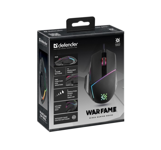 Мышка Defender Warfame GM-880L USB Black (52880)