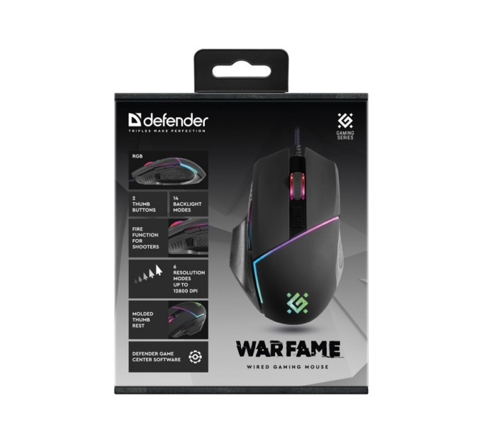 Мышка Defender Warfame GM-880L USB Black (52880)