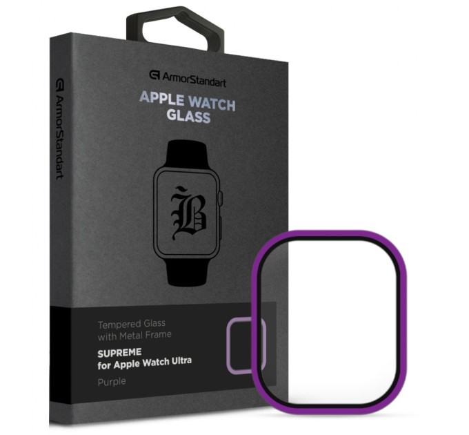 Скло захисне Armorstandart Supreme BI Metal Frame Apple Watch Ultra 49 mm Purple (ARM78301)