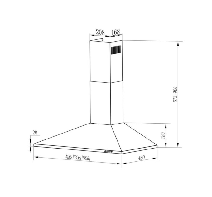 Витяжка кухонна Interline UNNA BL A/60 PB/2/T