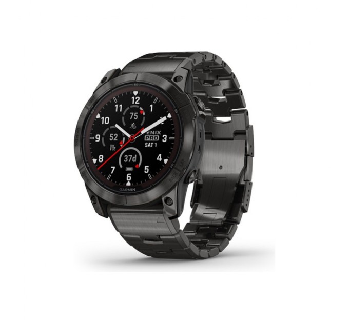 Смарт-часы Garmin fenix 7X Pro Saph Sol, Crbn Gry Ti w/Crbn Gry Mtl Bnd, Ex, GPS (010-02778-30)