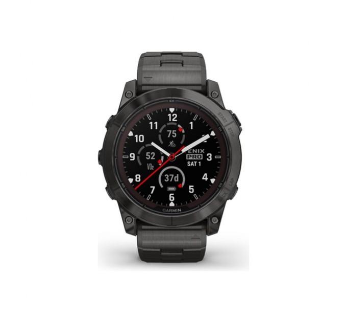 Смарт-годинник Garmin fenix 7X Pro Saph Sol, Crbn Gry Ti w/Crbn Gry Mtl Bnd, Ex, GPS (010-02778-30)