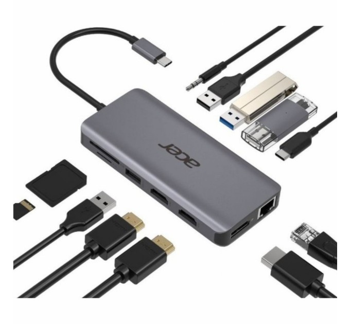 Порт-репликатор Acer 12in1 Type C dongle USB3.2, USB2.0, SD/TF, HDMI, PD, DP ... (HP.DSCAB.009)