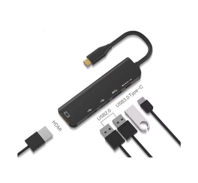 Концентратор XoKo AC-405 Type-C to HDMI+USB 3.0+USB 2.0+Type-C (XK-AC-405)