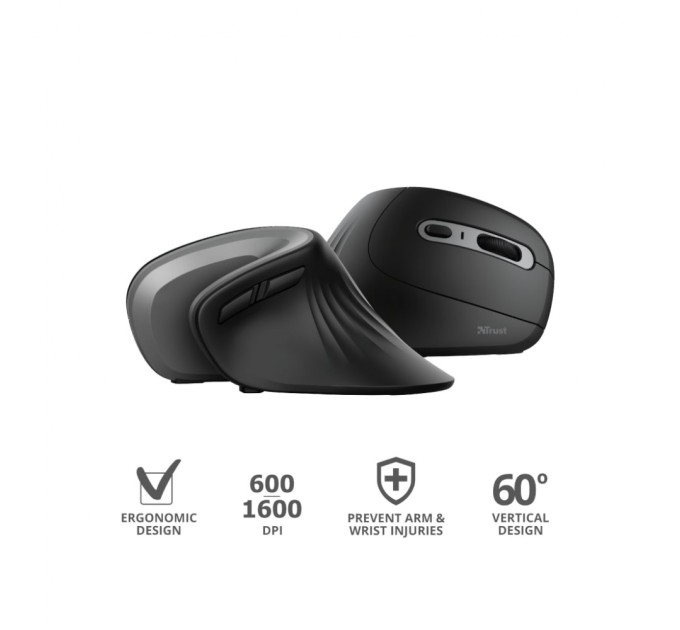 Мишка Trust Verro Ergonomic Wireless Black (23507)