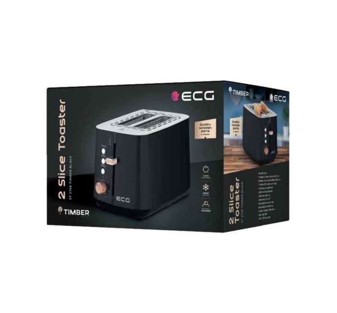 Тостер ECG ST 2768 Timber Black