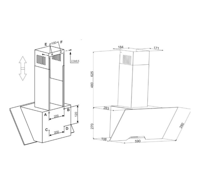 Витяжка кухонна Eleyus SPECTRA 1000 LED 60 WH