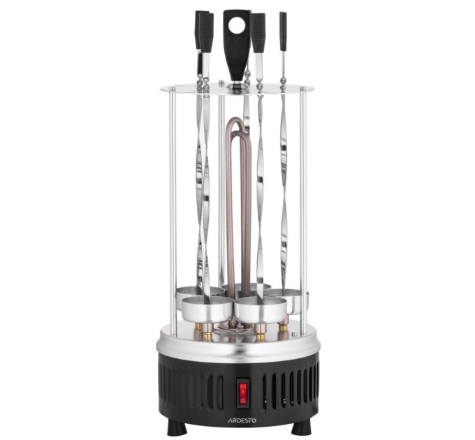 Електрошашличниця Ardesto VEG-HY1000, 900 Вт, 5 шампурів, обертання 360, U-подібні нагрівач (VEG-HY1000)