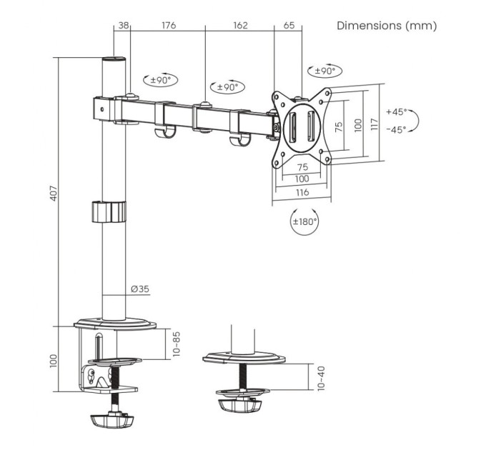 Кронштейн Brateck LDT66-C012