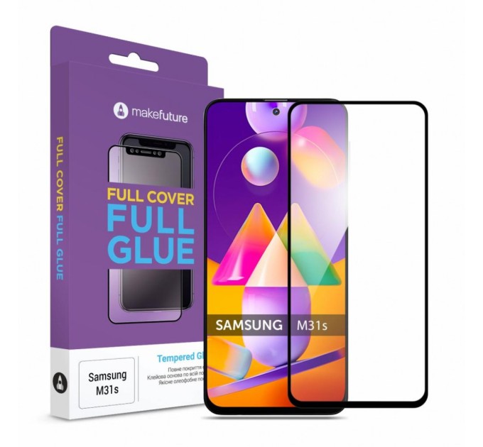 Скло захисне MakeFuture Samsung M31s Full Cover Full Glue (MGF-SM31S)