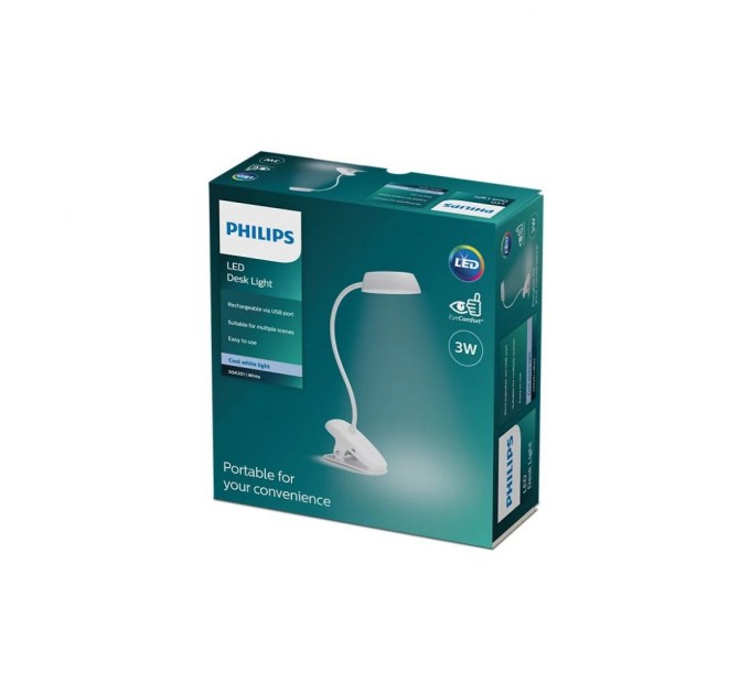 Настільна лампа Philips LED Reading Desk lamp Donutclip білий (929003179707)