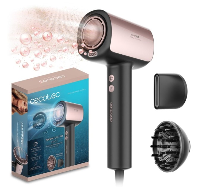 Фен Cecotec DryGlam Nano Plasma Black (A01_EU01_100150)
