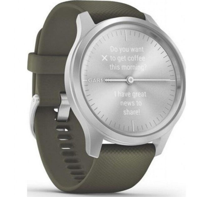 Смарт-часы Garmin vivomove Style, Silver, Moss, Silicone (010-02240-21)