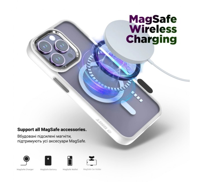 Чохол до мобільного телефона Armorstandart Unit MagSafe Apple iPhone 15 Matte Clear Silver (ARM69348)