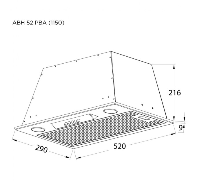 Вытяжка кухонная Pyramida ABH 52 PBA (1150) WH