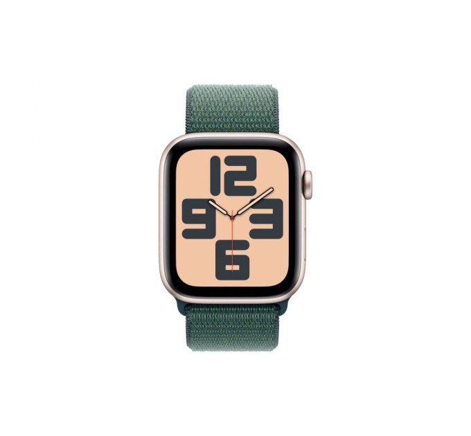 Смарт-годинник Apple Watch SE 2024 GPS 44mm Starlight Aluminium Case with Lake Green Sport Loop (MXEW3QH/A)