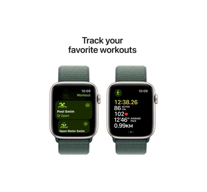 Смарт-годинник Apple Watch SE 2024 GPS 44mm Starlight Aluminium Case with Lake Green Sport Loop (MXEW3QH/A)