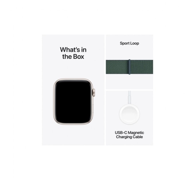 Смарт-годинник Apple Watch SE 2024 GPS 44mm Starlight Aluminium Case with Lake Green Sport Loop (MXEW3QH/A)