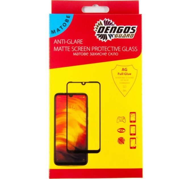 Скло захисне Dengos Full Glue Matte Samsung Galaxy A12 (A125), black frame (TGFG-MATT-34)