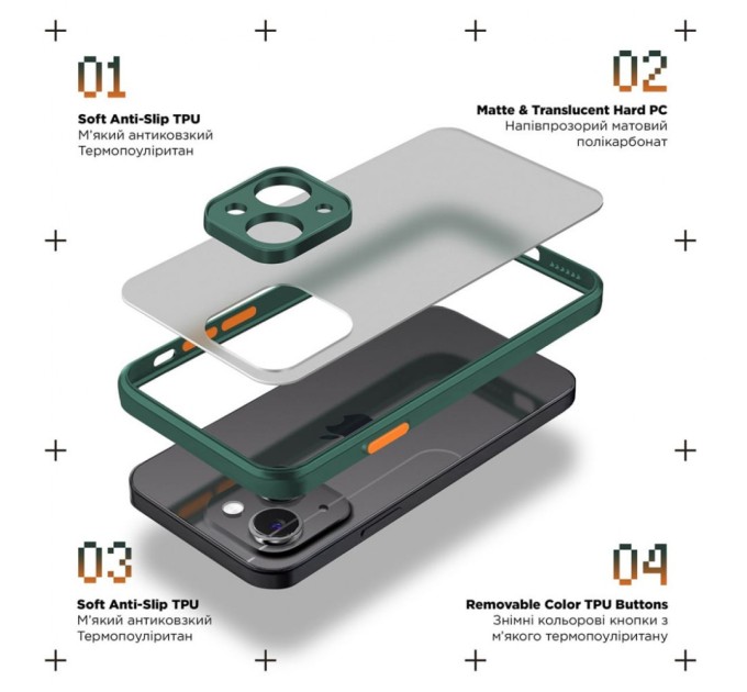 Чохол до мобільного телефона Armorstandart Frosted Matte Xiaomi Redmi A3 Dark Green (ARM74426)