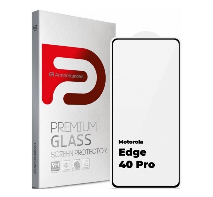 Скло захисне Armorstandart Edge Glue Curved Motorola Edge 40 Pro Black (ARM67864)