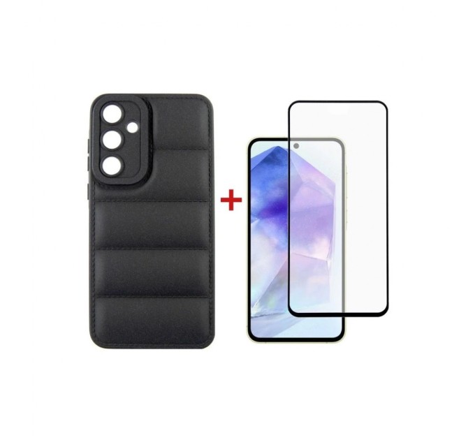 Чохол до мобільного телефона Dengos Kit for Samsung Galaxy A55 5G case + glass (Black) (DG-KM-57)