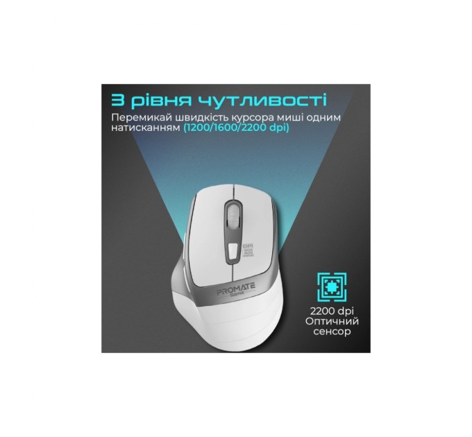 Мишка Promate Samit Wireless White (samit.white)