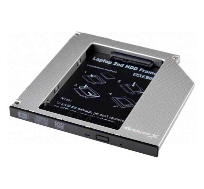 Фрейм-перехідник Grand-X HDD 2.5'' to notebook 9.5 mm ODD SATA3 (HDC-26)